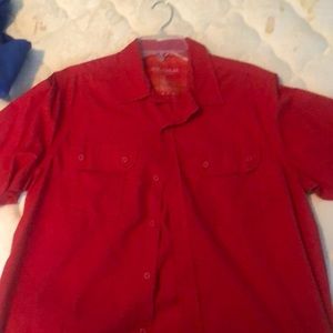 Red short sleeve button down